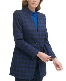 DKNY One-Button Plaid Blazer  Reviews - Jackets  Blazers - Women - Macys at Macys