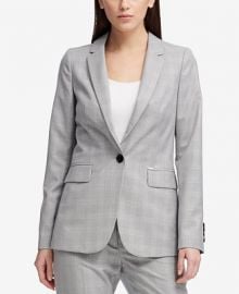 DKNY One-Button Plaid Classic Jacket  Created for Macy s Women -  Jackets   Blazers - Macy s at Macys