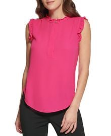 DKNY Petite Sleeveless Ruffled Blouse Reviews - Wear to Work - Petites - Macys at Macys