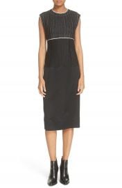 DKNY Pinstripe Mixed Media Sheath Dress at Nordstrom