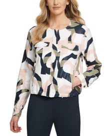 DKNY Printed Drawstring-Hem Jacket  Reviews - Jackets  Blazers - Women - Macys at Macys