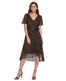 DKNY Printed Flutter-Sleeve Midi Dress Reviews - Dresses - Women - Macys at Macys