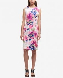 DKNY Printed Scuba Sheath Dress  Created for Macy s   Reviews - Dresses - Women - Macy s at Macys