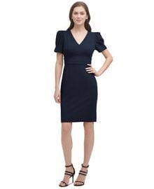 DKNY Puff-Sleeve Sheath Dress Reviews - Dresses - Women - Macys at Macys