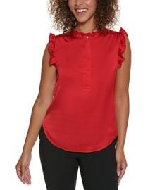 DKNY Ruffled Sleeveless Top  Reviews - Tops - Women - Macys at Macys