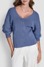 DKNY Transfer Rib V-Neck Sweater at Nordstrom