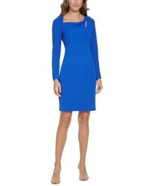 DKNY Twist-Front Long-Sleeve Cutout Sheath Dress Reviews - Dresses - Women - Macys at Macys