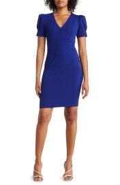 DKNY V Neck Puff Sleeve Dress at Nordstrom Rack