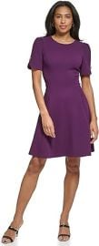 DKNY Women39s Button Sleeve Fit and Flare at Womens Clothing store at Amazon