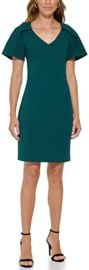 DKNY Women39s Cape Sleeve V-Neck Midi Dress at Amazon