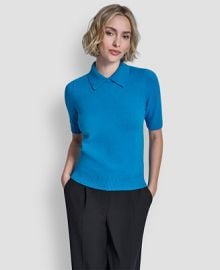 DKNY Women39s Short-Sleeve Collared Sweater - Macy39s at Macys