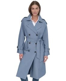 DKNY Womens Belted Double-Breasted Trench Coat - Macys at Macys