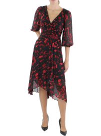 DKNY Womens Chiffon Printed Midi Dress Shop Premium Outlets at Shop Simon