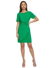 DKNY Womens Gathered-Sleeve Sheath Dress - Macys at Macys