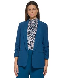 DKNY Womens Open-Front Ruched-Sleeve Shell Blazer Reviews - Jackets Blazers - Women - Macys at Macys