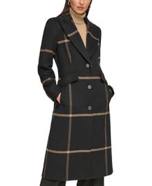 DKNY Womens Petite Single-Breasted Reefer Coat - Macys at Macys