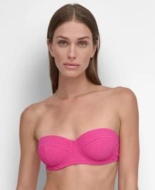 DKNY Womens Textured Molded Balconette Bikini Top - Macys at Macys