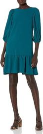 DKNY Womenx27s Flowy 34 Sleeve Ruffle Hem Dress at Womens Clothing store at Amazon