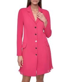 DKNY by Donna Karan Notch Collar Long Sleeve Pleated Button Front Blazer Dress Dillardx27s at Dillards