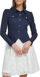 DKNY womens Cropped Button Front Long Sleeve Dress at Womens Clothing store at Amazon