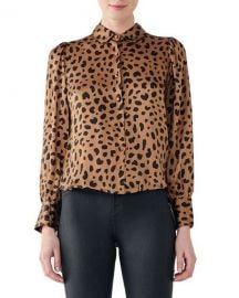 DL1961 Premium Denim Chambers Leopard-Print Top at Neiman Marcus