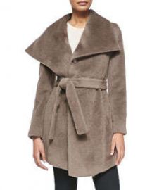 DL2 by Dawn Levy Hannah Belted Alpaca Coat Brown at Neiman Marcus