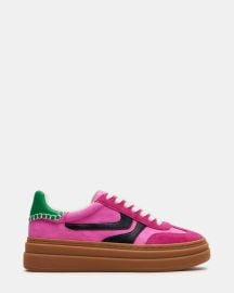 DODGE Pink Multi Low-Top Platform Women39s Sneaker Steve Madden at Steve Madden