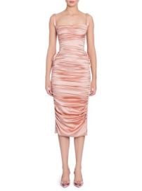 DOLCE  GABBANA - RUCHED SATIN LACE-UP DRESS at Saks Fifth Avenue