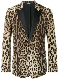 DOLCE  GABBANA LEOPARD PRINT BLAZER - BROWN at Farfetch