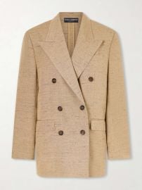 DOLCE&GABBANA Double-breasted oversized woven blazer at Net a Porter