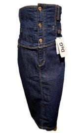 DOLCE GABBANA Blue Denim high waisted corset pencil skirt90s DampGNWT eBay UK at eBay