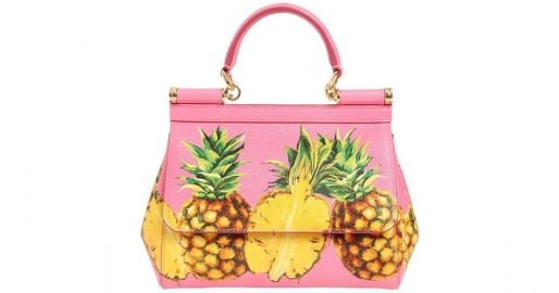 DOLCE GABBANA PINEAPPLE PRINT SICILY SHOULDER BAG at Farfetch