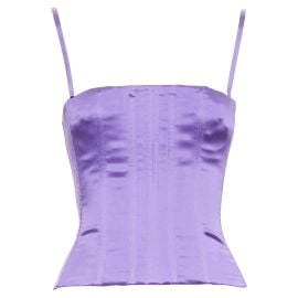DOLCE GABBANA purple satin boned fitted spaghetti strap corset top IT40 S at 1stDibs at 1st Dibs