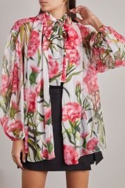 DOLCE amp GABBANA Bow-detailed floral-print silk-chiffon blouse NET-A-PORTER at Net a Porter