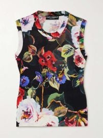 DOLCE amp GABBANA Floral-print silk tank NET-A-PORTER at Net a Porter