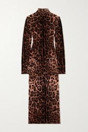 DOLCE amp GABBANA Leopard-jacquard stretch-cotton chenille midi dress NET-A-PORTER at Net a Porter