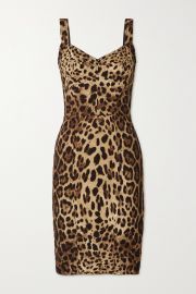 DOLCE amp GABBANA Leopard-print silk-blend charmeuse dress NET-A-PORTER at Net a Porter