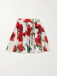 DOLCE amp GABBANA Tiered floral-print cotton-poplin mini skirt NET-A-PORTER at Net a Porter