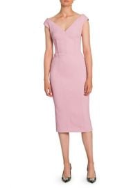 DOLCEGABBANA Double Crepe V-Neck Sheath Dress on SALE at Saks Fifth Avenue