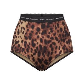 DOLCEampGABBANA X SKIMS STRETCH SATIN HIGH-WAISTED BRIEF LEOPARD at Skims