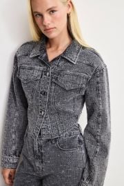 DOLLY CRYSTAL DENIM JACKET BLACK415 - GOOD AMERICAN at Good American