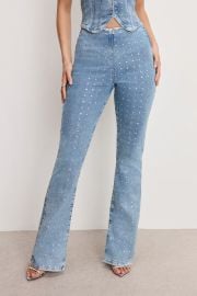 DOLLY CRYSTAL DENIM PULL ON PANTS INDIGO1023 - GOOD AMERICAN at Good American