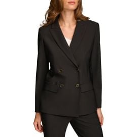 DONNA KARAN Pickstitch Double Breasted Blazer at Nordstrom