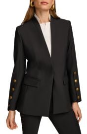 DONNA KARAN Sleeve Button Detail Shawl Collar Jacket at Nordstrom