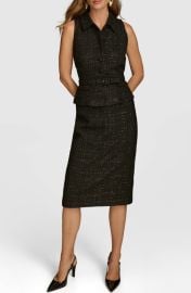 DONNA KARAN Tweed Top & Midi Skirt Set at Nordstrom