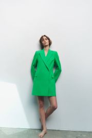 DOUBLE BREASTED BLAZER DRESS - Apple green   United States at Zara