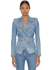 DOUBLE BREASTED COTTON DENIM JACKET at Luisaviaroma