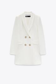 DOUBLE BREASTED LONG BLAZER - Bluish   United States at Zara