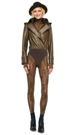 DOUBLE BREASTED TRENCH BODYSUIT Bark Norma Kamali at Norma Kamali