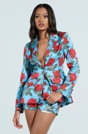 DOZEN ROSES SATIN BLAZER AKIRA at Akira